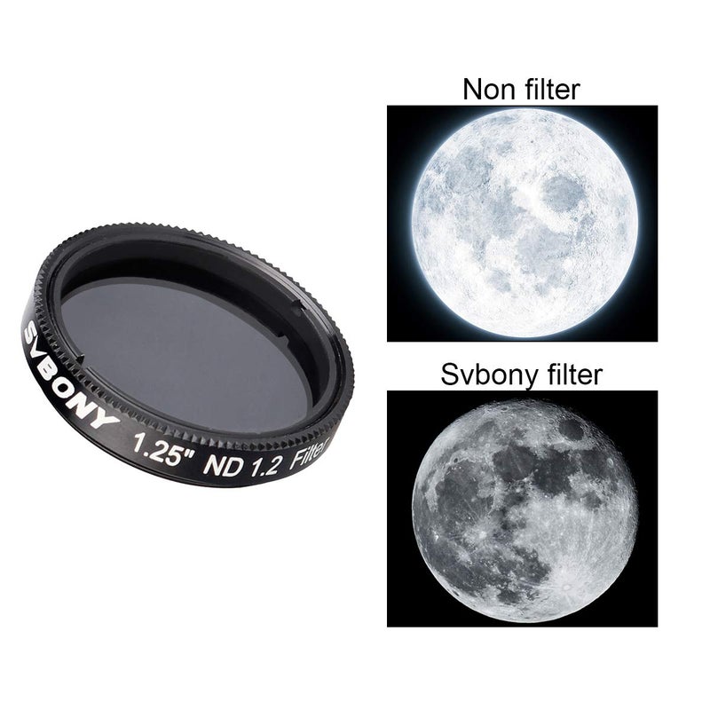 SVBONY SV139 Telescope Filter Moon Filter 1.25 inch 6.25 Percent Transmission ND16 Neutral Density Filter for Telescope Eyepiece Reduce Moon Surfaces Overall Brightness - Image 3